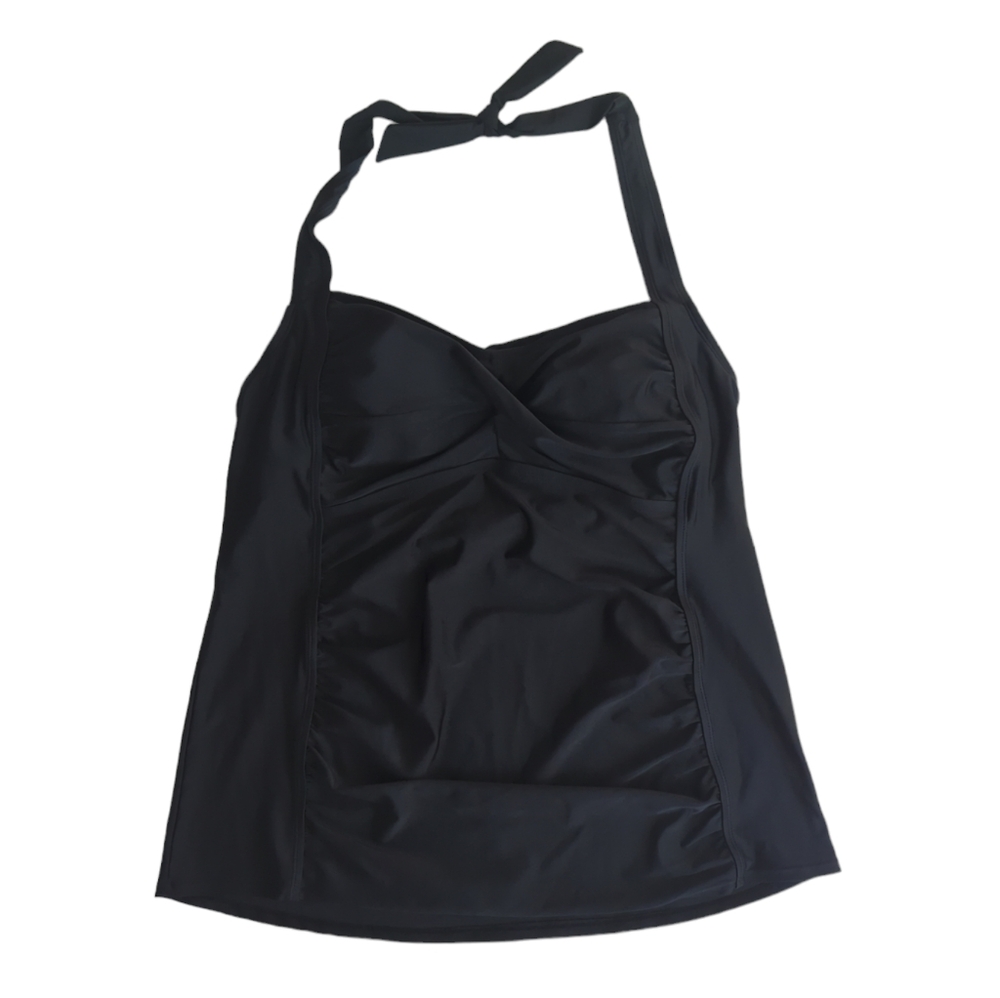 Halter Style Maternity Bathing Suit Top XL Black Swimwear